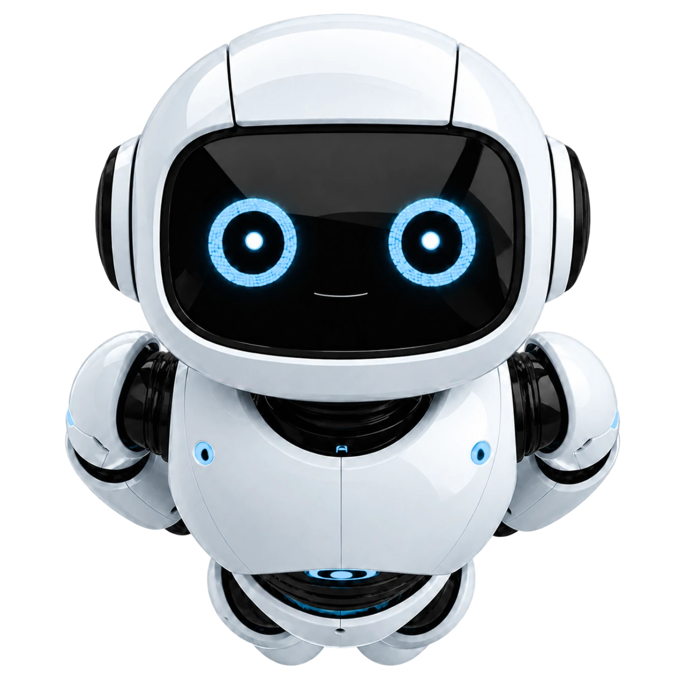 Mascote robô branco da 64 Studio™