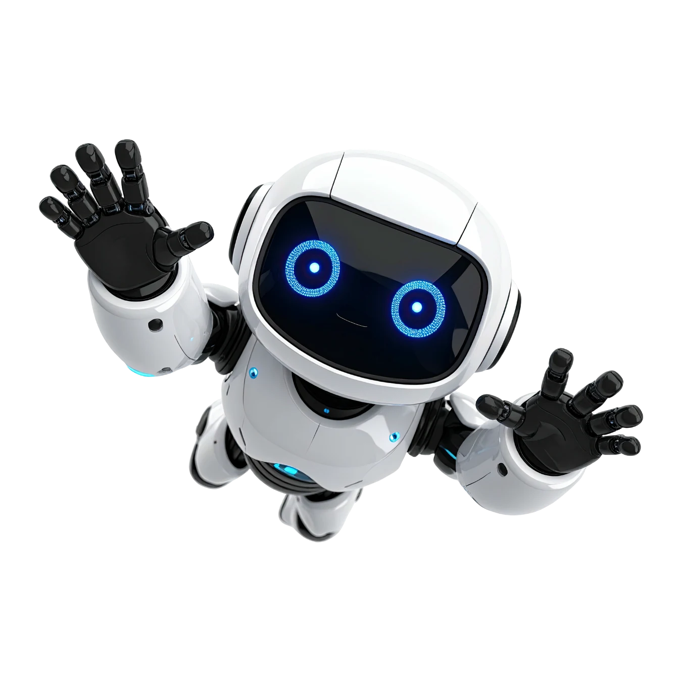 Mascote robô branco da 64 Studio™